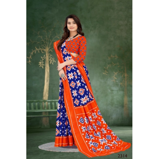 Generic Women's Soft Pure Cotton Printed Saree With Unstitched Blouse 5.5Mtr (Blue) Generic Women's Soft Pure Cotton Printed Saree With Unstitched Blouse 5.5Mtr (Blue)