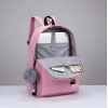 Generic Unisex PU Leather Solid Medium Zipper Backpack (Pink) Generic Unisex PU Leather Solid Medium Zipper Backpack (Pink)