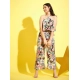 Generic Girl's Polyester Crepe Floral Sleeveless Jumpsuit (Multicolor)
