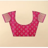 Generic Women's Cotton Silk Floral Printed Saree With Unstitched Blouse 5.5Mtr (Pink)
