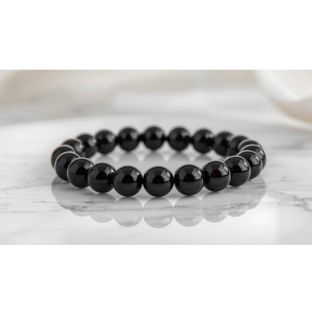 Generic Natural Crystal 8mm Black Obsidian Bracelet (Black) Generic Natural Crystal 8mm Black Obsidian Bracelet (Black)