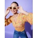 Generic Women's Polyester Floral Long Sleeves Top (Multicolor) Generic Women's Polyester Floral Long Sleeves Top (Multicolor)