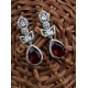 Generic Women's Brass Silver Plated Drop Earrings (Red) Generic Women's Brass Silver Plated Drop Earrings (Red)