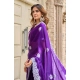 Generic Women's Faux Shimmer Geometric Ready to wear Saree With Unstitched Blouse 5.5Mtr (Purple) Generic Women's Faux Shimmer Geometric Ready to wear Saree With Unstitched Blouse 5.5Mtr (Purple)