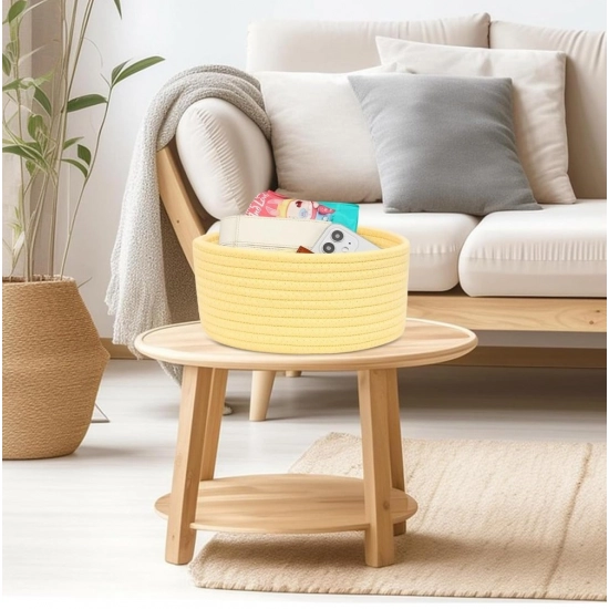 Generic Cotton 8x3 Inch Round 1 Pcs Bedside Organizer With Out Lid (Yellow) Generic Cotton 8x3 Inch Round 1 Pcs Bedside Organizer With Out Lid (Yellow)