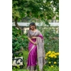 Generic Women's Faux_Tussar Geometric_Print Saree With Unstitched Blouse 5.5Mtr (Purple)