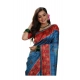 Generic Women's Faux_Tussar_Silk Printed Saree With Unstitched Blouse 5.5Mtr (Blue)