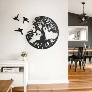 Generic Eternal Growth Tree of Life Wooden Wall Decor – Black