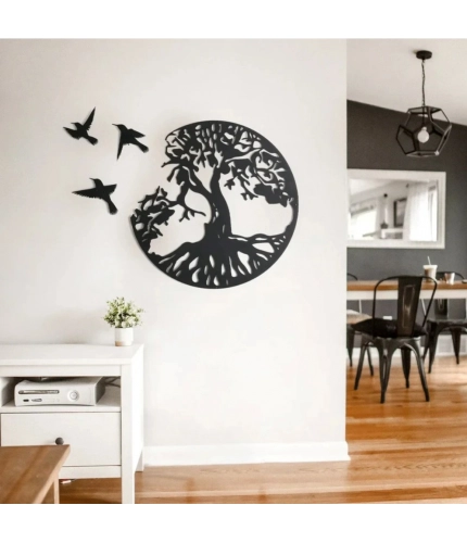 Generic Eternal Growth Tree of Life Wooden Wall Decor – Black