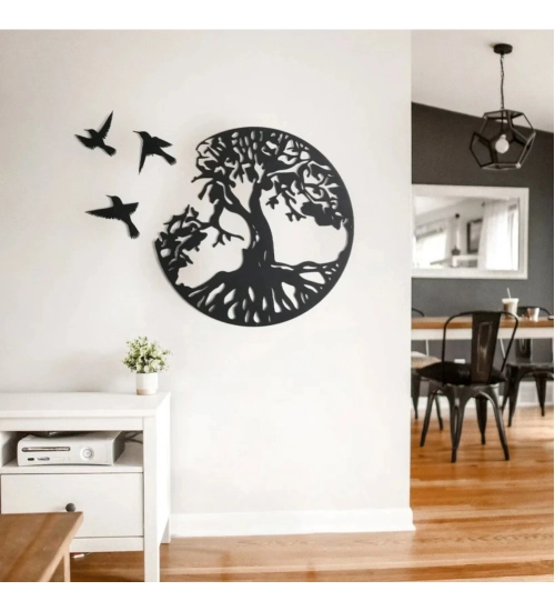 Generic Eternal Growth Tree of Life Wooden Wall Decor – Black