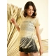 Generic Women's Polyester Lace Self Design Short Sleeve Top (Yellow) Generic Women's Polyester Lace Self Design Short Sleeve Top (Yellow)