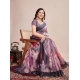 Generic Women's Semi Cotton Digital Print Saree With Unstitched Blouse 5.5Mtr (lavender)