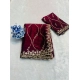 Generic Women's Slik Embellished Saree With Unstitched Blouse 5.5Mtr (Wine)