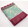 Generic Women's Cotton Blend Printed Saree With Unstitched Blouse 5.5Mtr (Multicolor)