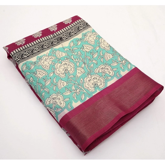 Generic Women's Cotton Blend Printed Saree With Unstitched Blouse 5.5Mtr (Multicolor) Generic Women's Cotton Blend Printed Saree With Unstitched Blouse 5.5Mtr (Multicolor)