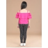 Generic Girl's Cotton Floral Elasticated Jegging and Top Set (Pink) Generic Girl's Cotton Floral Elasticated Jegging and Top Set (Pink)