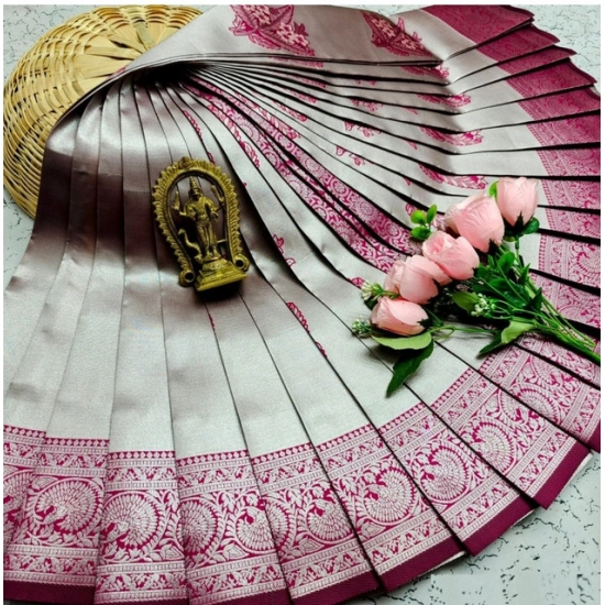 Generic Women's Soft Silk Printed Saree With Unstitched Blouse 5.5Mtr (Silver Brown) Generic Women's Soft Silk Printed Saree With Unstitched Blouse 5.5Mtr (Silver Brown)