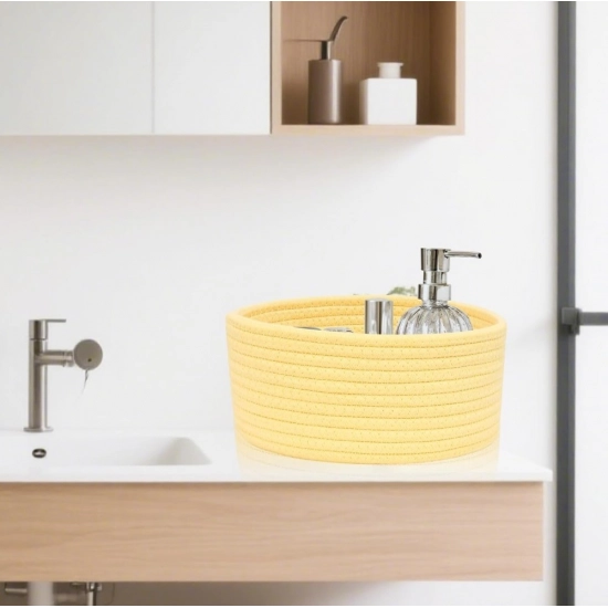 Generic Cotton 8x3 Inch Round 1 Pcs Bedside Organizer With Out Lid (Yellow) Generic Cotton 8x3 Inch Round 1 Pcs Bedside Organizer With Out Lid (Yellow)