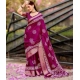 Generic Women's Cotton Silk Printed Saree With Unstitched Blouse 5.5Mtr (Wine)