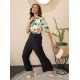 Generic Women's Polyester Floral Half Sleeves Jumpsuit (Multicolor) Generic Women's Polyester Floral Half Sleeves Jumpsuit (Multicolor)