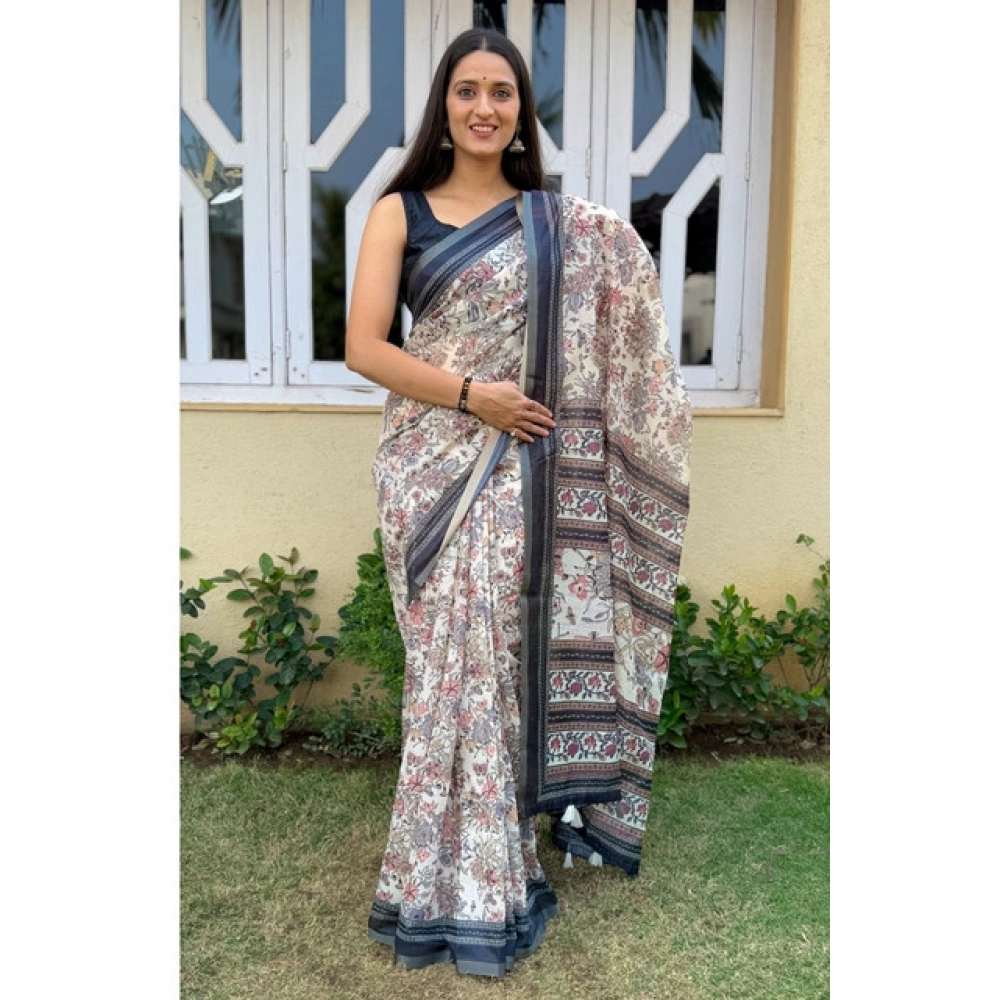 Generic Women's Cotton Hand Bandhani Printed Saree With Unstitched Blouse 5.5Mtr (Gray) Generic Women's Cotton Hand Bandhani Printed Saree With Unstitched Blouse 5.5Mtr (Gray)