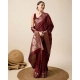 Generic Women's Soft Silk Jacquard Saree With Unstitched Blouse 5.5Mtr (Maroon)