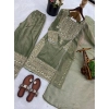 Generic Women's Silk Embroidered 3/4th Sleeve Round Kurti With Sharara Pant and Dupatta Set (Green) Generic Women's Silk Embroidered 3/4th Sleeve Round Kurti With Sharara Pant and Dupatta Set (Green)