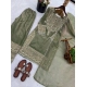Generic Women's Silk Embroidered 3/4th Sleeve Round Kurti With Sharara Pant and Dupatta Set (Green) Generic Women's Silk Embroidered 3/4th Sleeve Round Kurti With Sharara Pant and Dupatta Set (Green)
