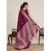 Generic Women's Jacquard Woven Saree With Unstitched Blouse 5.5Mtr (Maroon)