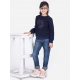 Generic Girl's Fleece Embellished Long Sleeves Sweatshirt (Navy Blue) Generic Girl's Fleece Embellished Long Sleeves Sweatshirt (Navy Blue)