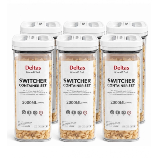Generic Pack of 6 Switchers Airtight Storage Container Set 2000 ML (White) Generic Pack of 6 Switchers Airtight Storage Container Set 2000 ML (White)