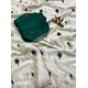 Generic Women's Georgette Embellished Saree With Unstitched Blouse 5.5Mtr (Cream-Green) Generic Women's Georgette Embellished Saree With Unstitched Blouse 5.5Mtr (Cream-Green)