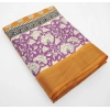 Generic Women's Cotton Blend Printed Saree With Unstitched Blouse 5.5Mtr (Yellow)