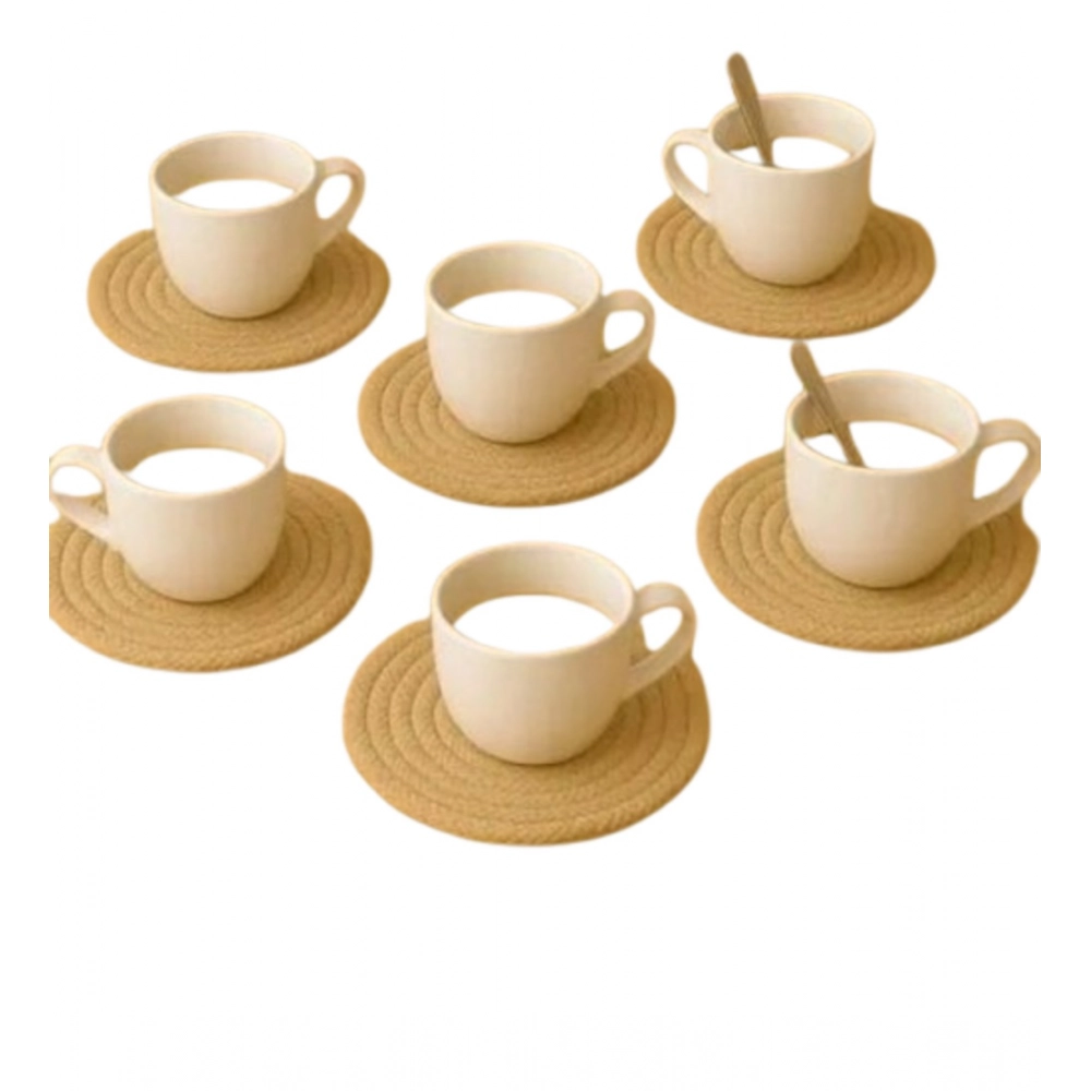 Generic Cotton Rope Drink Coasters 6 Pcs Set (Beige) Generic Cotton Rope Drink Coasters 6 Pcs Set (Beige)