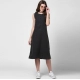 Generic Women's Denim Solid Sleeveless Dress (Black) Generic Women's Denim Solid Sleeveless Dress (Black)