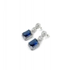 Generic Women's Brass Silver Plated Drop Earrings (Blue) Generic Women's Brass Silver Plated Drop Earrings (Blue)