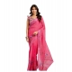 Generic Women's Linen Cotton Printed Ready To Wear Saree With Unstitched Blouse 5.5 Mtr (Pink)