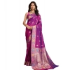 Generic Women's Faux_Banarasi_Silk Woven Saree With Unstitched Blouse 5.5Mtr (Magenta)