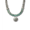 Generic Women's Brass Silver Plated Necklace set (Turquoise)