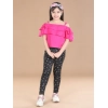 Generic Girl's Cotton Floral Elasticated Jegging and Top Set (Pink) Generic Girl's Cotton Floral Elasticated Jegging and Top Set (Pink)
