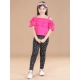 Generic Girl's Cotton Floral Elasticated Jegging and Top Set (Pink) Generic Girl's Cotton Floral Elasticated Jegging and Top Set (Pink)