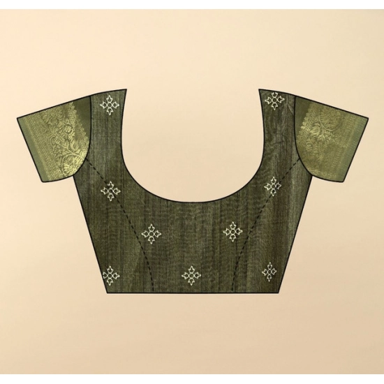 Generic Women's Cotton Blend Printed Saree With Unstitched Blouse 5.5Mtr (Green) Generic Women's Cotton Blend Printed Saree With Unstitched Blouse 5.5Mtr (Green)