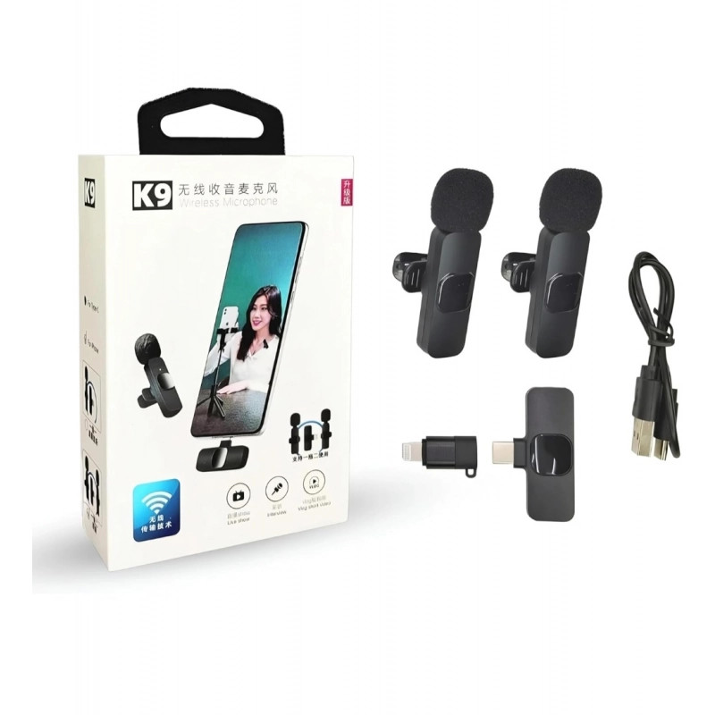 Generic Plastic K9 Microphone, Digital Mini Portable Recording Clip Mic with Receiver (Single Piece)