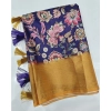 Generic Women's Cotton Silk Floral Printed Saree With Unstitched Blouse 5.5Mtr (Multicolor)
