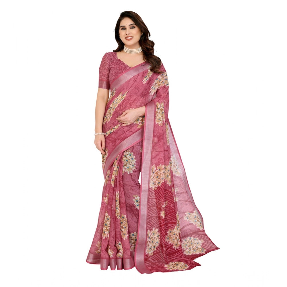 Generic Women's Georgette Printed Saree With Unstitched Blouse 5.5Mtr (Pink) Generic Women's Georgette Printed Saree With Unstitched Blouse 5.5Mtr (Pink)