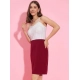 Generic Women's Polyester Lycra Color Blocking Shoulder Straps Dress (White - Maroon) Generic Women's Polyester Lycra Color Blocking Shoulder Straps Dress (White - Maroon)