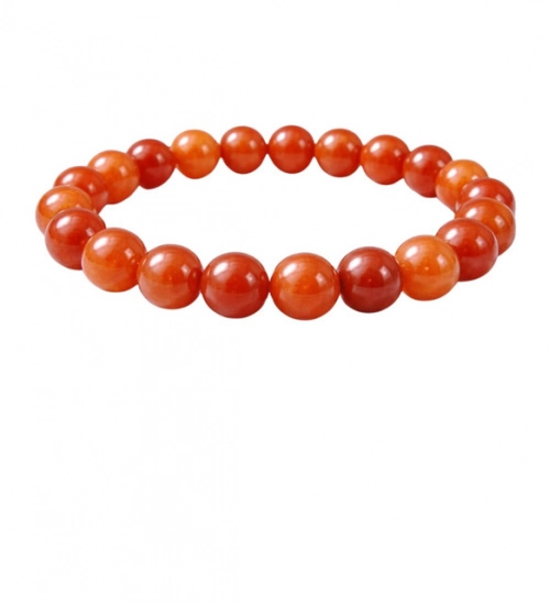 Generic Natural Crystal 8mm Carnelian Bracelet (Red)