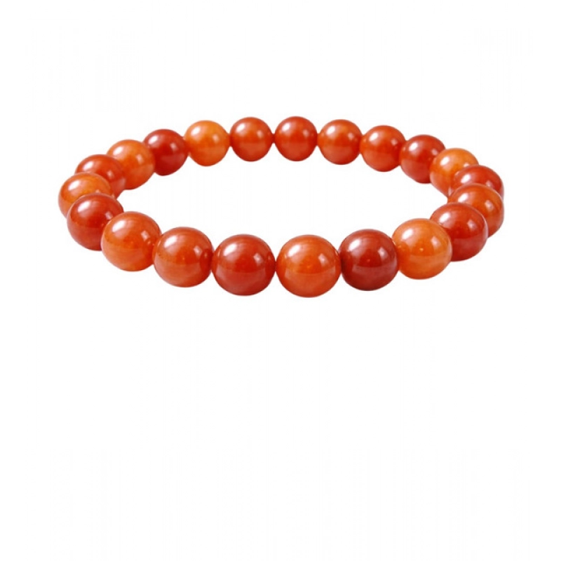 Generic Natural Crystal 8mm Carnelian Bracelet (Red)
