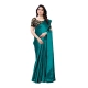 Generic Women's Satin Printed Saree With Unstitched Blouse 5.5Mtr (Teal) Generic Women's Satin Printed Saree With Unstitched Blouse 5.5Mtr (Teal)