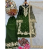 Generic Women's Silk Embroidered 3/4th Sleeve Round Kurti With Palazzo Pant and Dupatta Set (Dark Green) Generic Women's Silk Embroidered 3/4th Sleeve Round Kurti With Palazzo Pant and Dupatta Set (Dark Green)